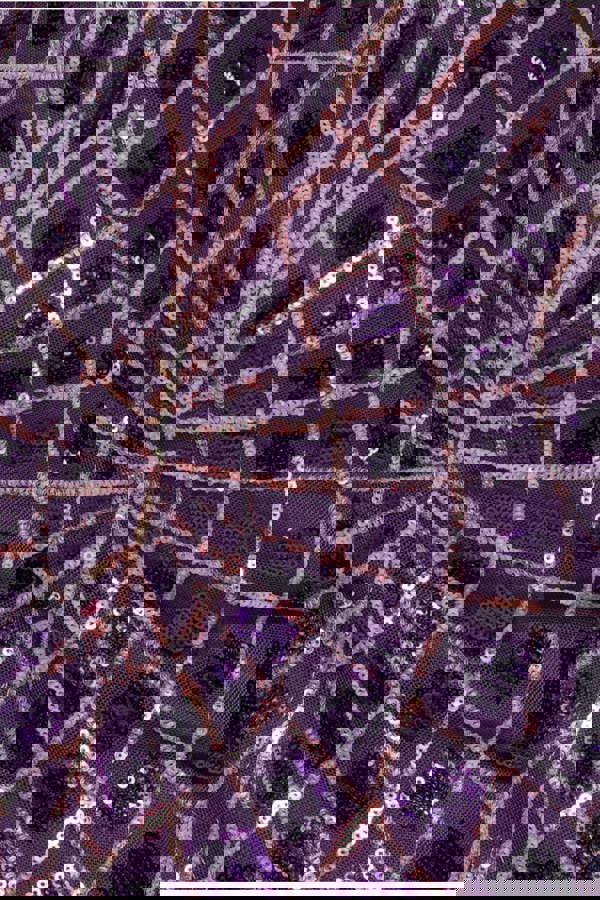 Geo Sequin Long Sleeve Maxi Dress - Purple DR3495