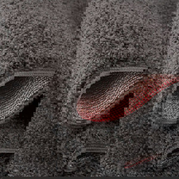Dark Grey Shaggy Rug High quality Plain Design