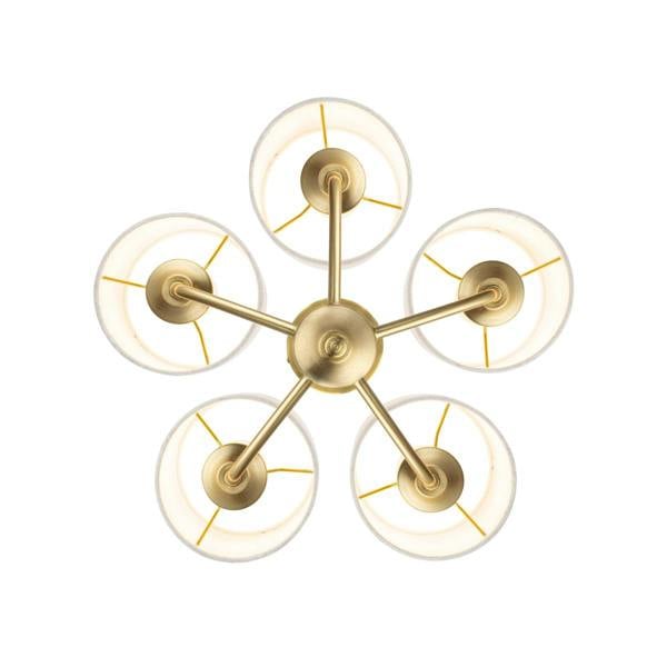 COSYLYTE Winston 5 Light Faux Linen Drum Shade Ceiling Light