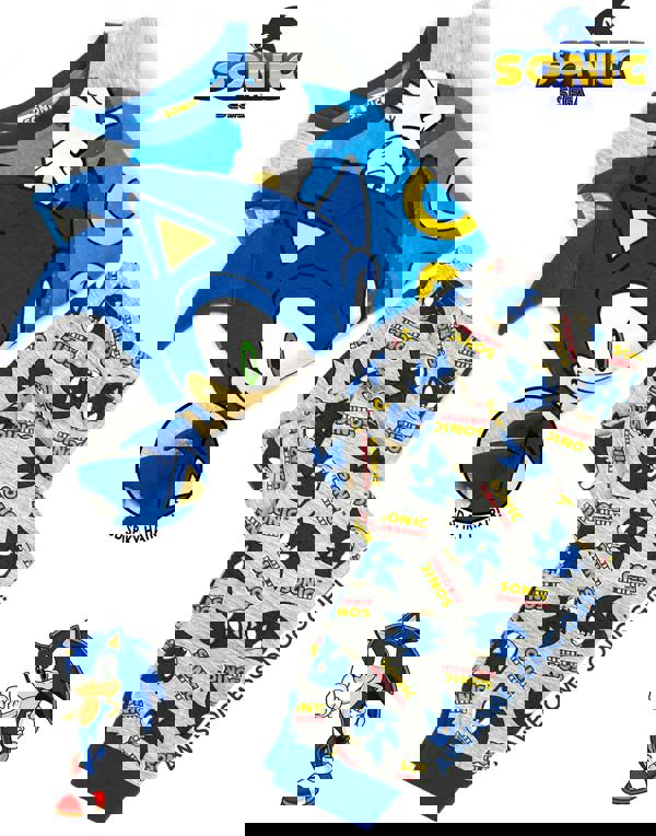 Sonic the Hedgehog Unisex Kids Blue 3D Applique Long Sleeve Long Leg Pyjama Set