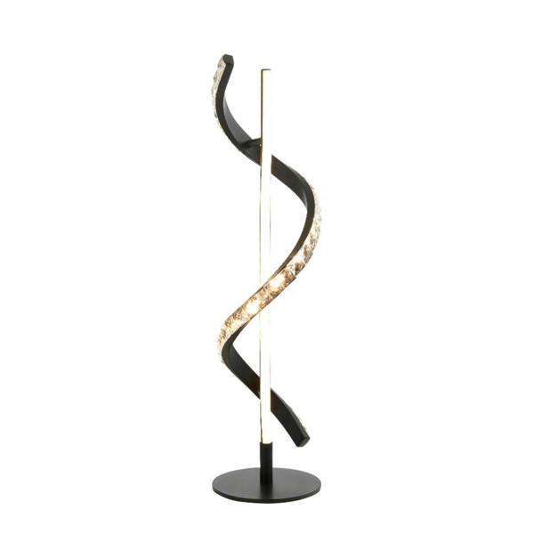 Pagazzi Lighting Hyde Matte Black And Crystal LED Table Lamp
