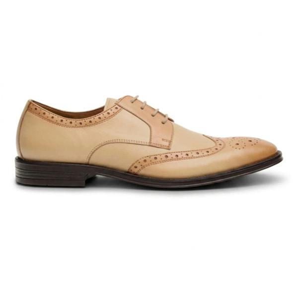 House Of Cavani Lorenzo - Men's Ivory Burnished Leather Oxfords Shoes