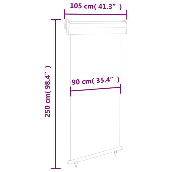 Berkfield Balcony Side Awning 105x250 cm Brown