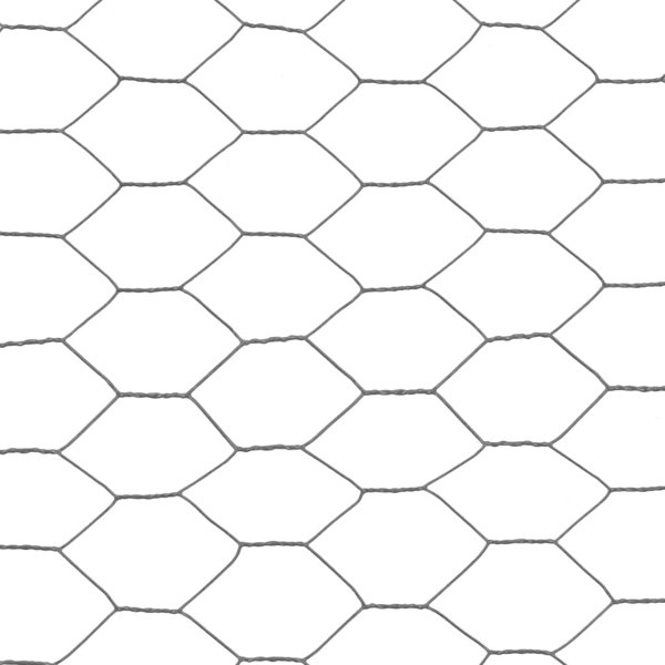 Berkfield Chicken Wire Fence Steel with PVC Coating 25x1.2 m Grey