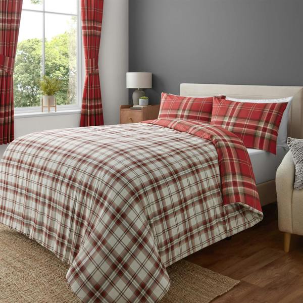 Kelso Check Red Duvet Cover Set