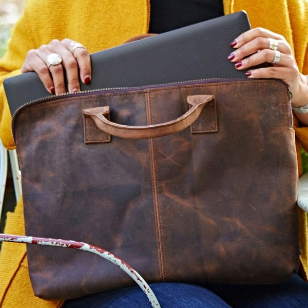 Paper High Buffalo Leather 15 inch Laptop Case