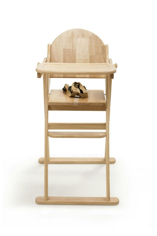 Safetots Deluxe Putaway Folding Wooden High Chair, Natural, Highchair for Baby and Toddler, Pre-Assembled
