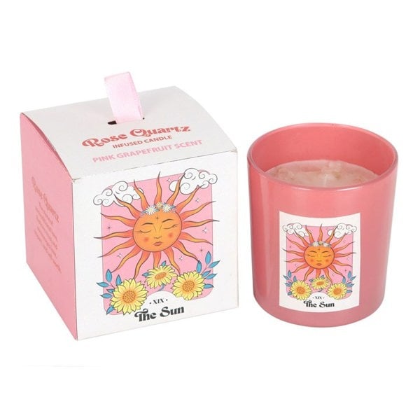 Serano The Sun Rose Quartz Crystal Chip Candle