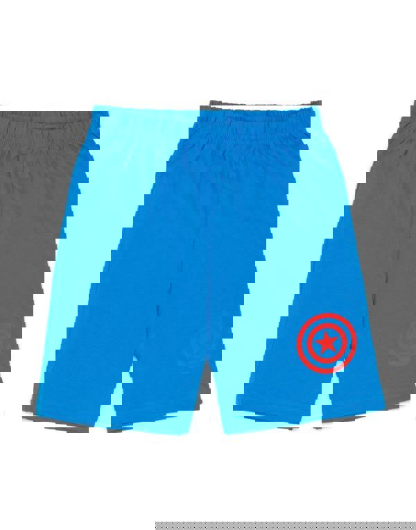 Disney Avengers Boys Blue Captain America Costume Short Sleeve Short Leg Pyjama Set