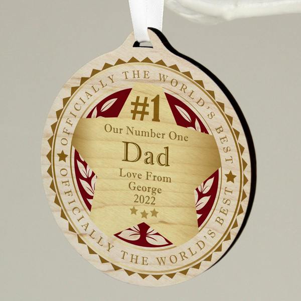 Abode Home & Gifts Personalised 'Number 1' Wooden Medal