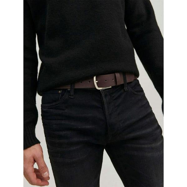 Jack And Jones Harry Faux Leather Belt - Black Coffee - 