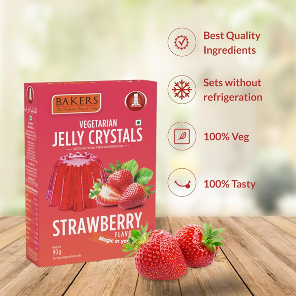 Bakers Starwberry Jelly Crystals Instant Premix Dessert - 100g