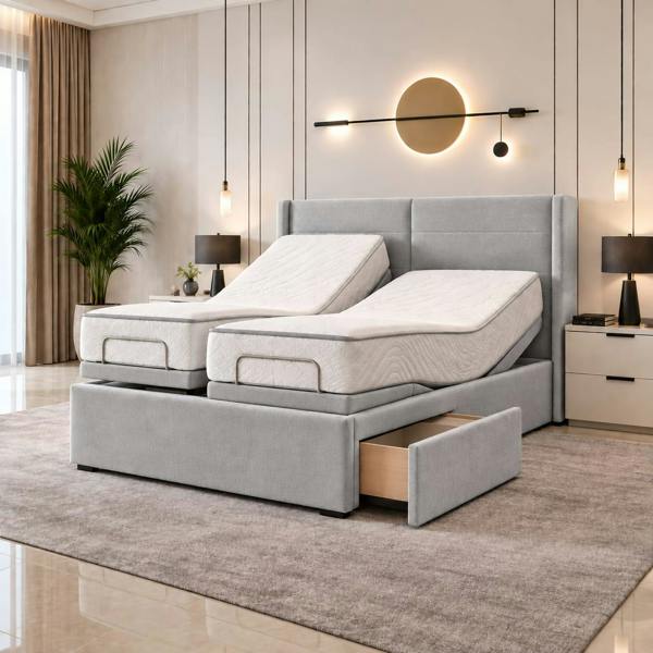 Paradise Beds Royal Divan Electric Adjustable bed With Memory Mattress + Optional Drawers