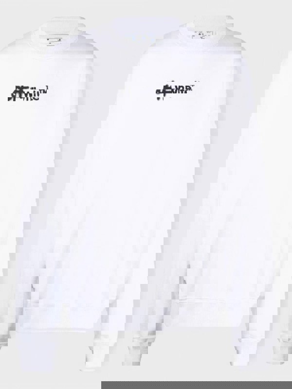 Off - White Spray Helv Skate Crewneck White - Supplied FashionOFF WHITE