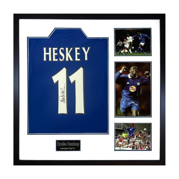 Emile Heskey Signed Leicester City Shirt Elite Frame