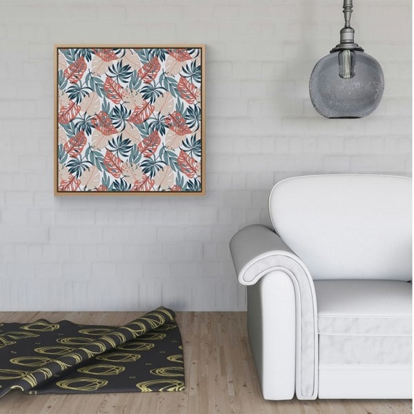 Warren Reed Tropical Leaf Pattern Framed Canvas