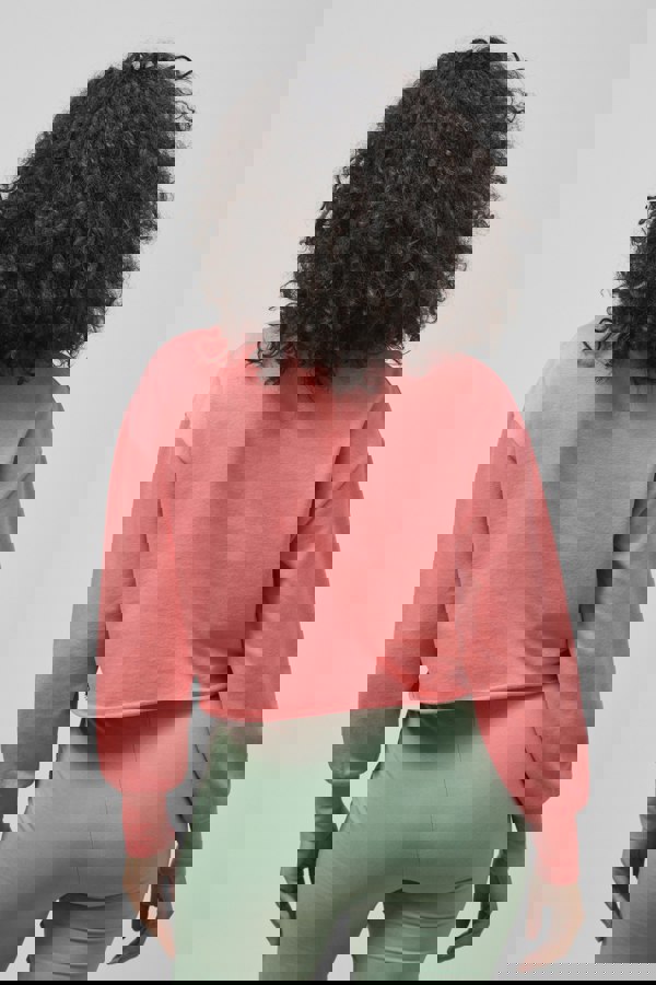 ENORSIA Raw Edge Chest Print Sweatshirt