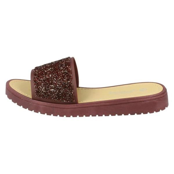 Savannah Ladies Savannah Open Toe Glitter Front Sandals