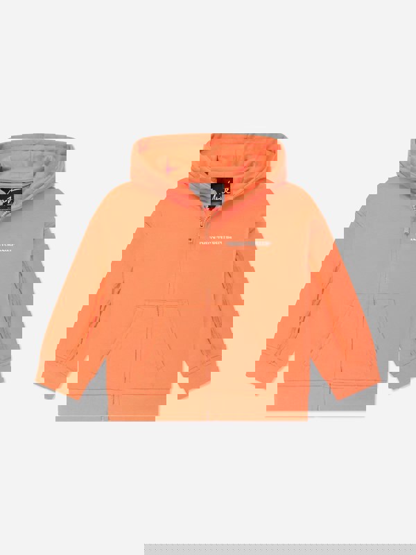 The Couture Club Kids Raw Seam Members Only Zip Up in Orange