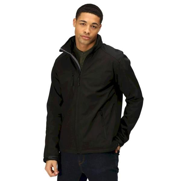 Regatta Reid Mens Softshell Wind Resistant Water Repellent Jacket - Black - 