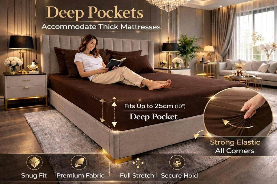 Night Zone Polycotton Fitted Sheet 25cm Deep – Soft Easy Care Elasticated Bedding