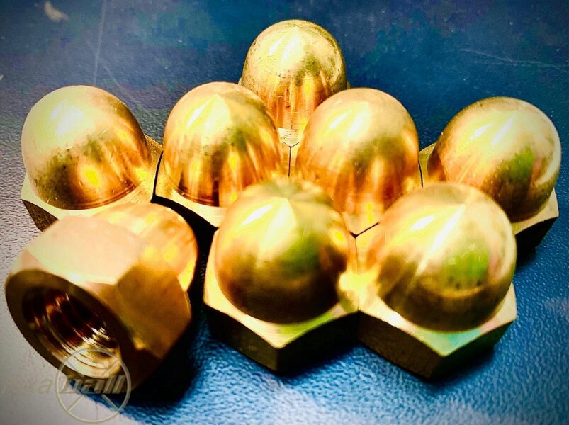Fixaball Dome Cap Nuts Hex High Type Brass DIN 1587