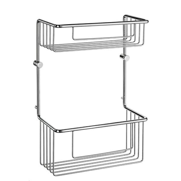 Polished chrome double shower basket