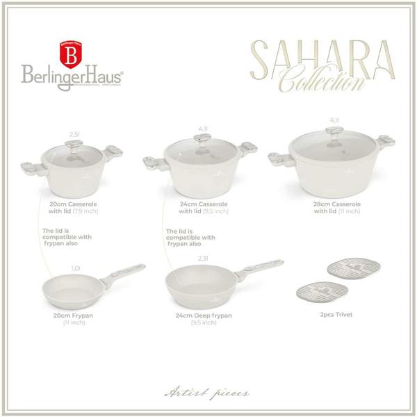 Berlinger Haus Sahara Marble BH8400 – 10 Piece Cookware Set