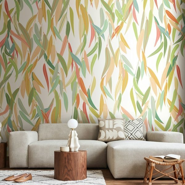 Origin Murals Willow Leaves - Apple Green