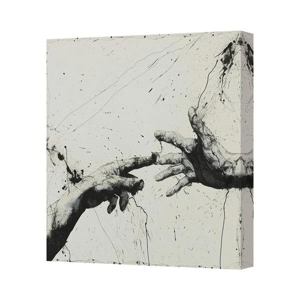 Benjamin Tate Design Abstract Hands Reach Canvas Art Print On Deep Wooden Frame