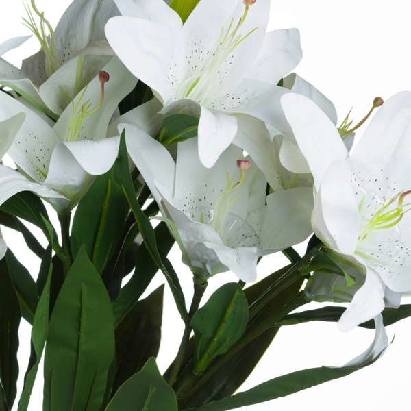 Hill Interiors White Lily Stem - White