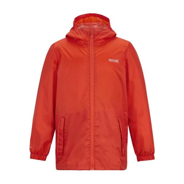 Regatta Great Outdoors Childrens/Kids Pack It Jacket III Waterproof Packaway Black - Rusty Orange - 