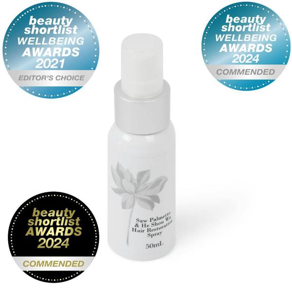 White Lotus Beauty Hair Loss Skin Needling Kit with Derma Stamp, Hair Thickening Spray, Saw Palmetto and He Shou Wu 