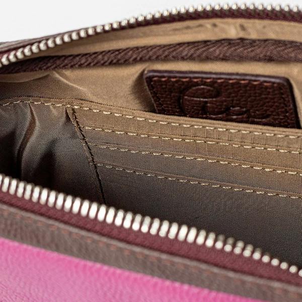Pia All Lined Up Wine Leather Purse with Strap