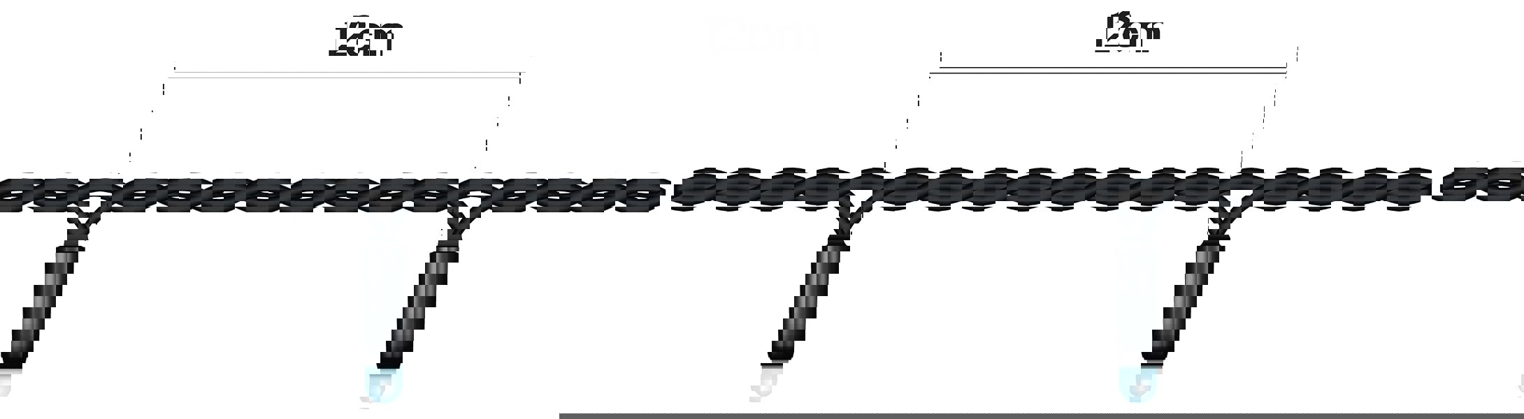 Eagle Connect Led String Lights Black Rubber Cool White 15M