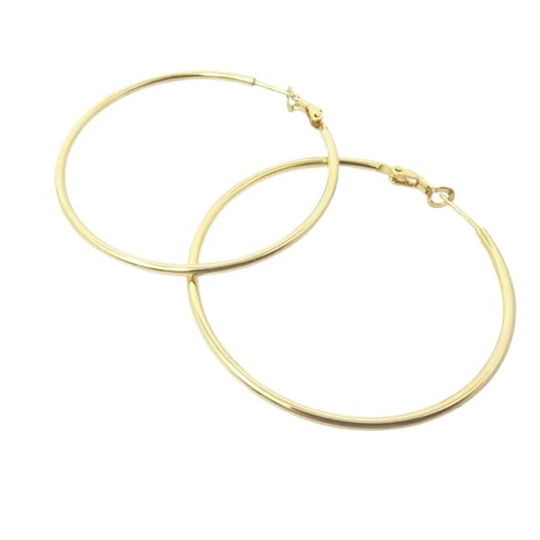 18ct Gold Plated 50mm Everyday Hoop Earrings