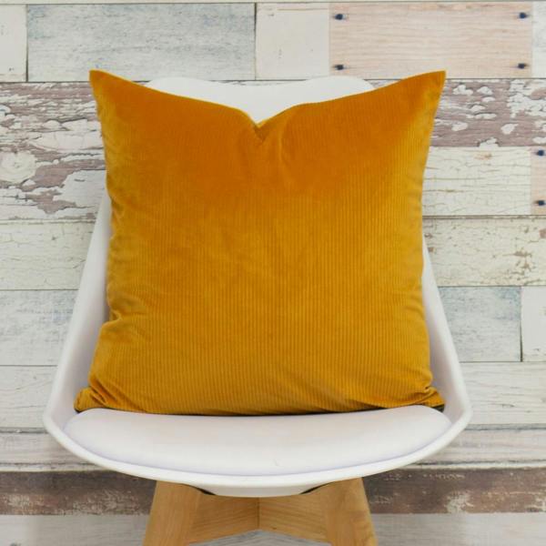 Furn Aurora Corduroy Cushion Cover - Ochre Yellow - 