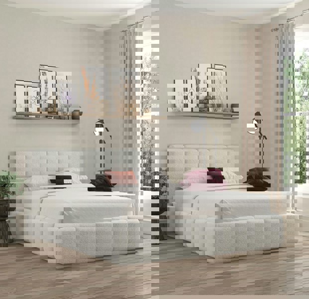 DS Living Ovella Cubed Frame Bed - Dove