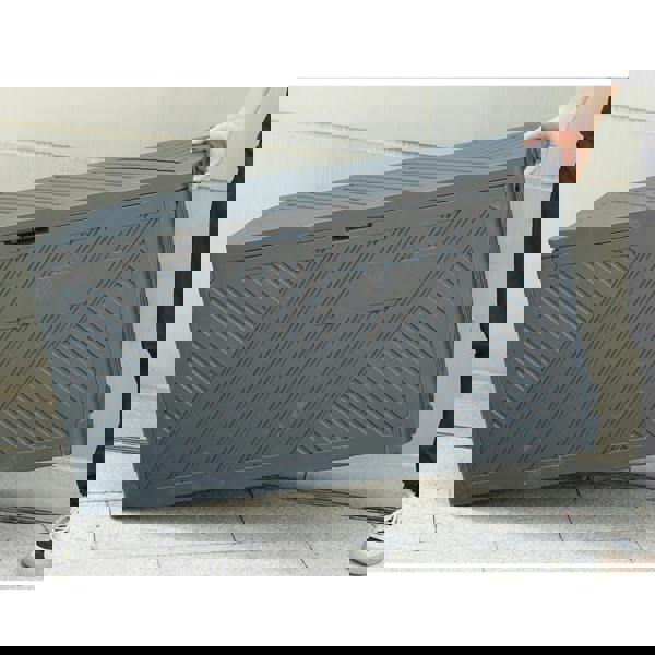 Gr8 Garden Anthracite 280L Plastic Storage Box Garden Outdoor Shed Utility Cushion Chest