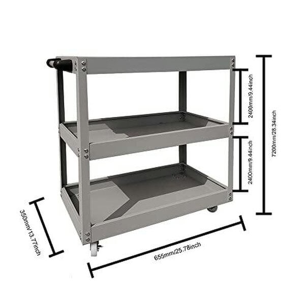 HYGRAD BUILT TO SURVIVE Tool Storage Heavy Duty Durable Garage Trolley Workshop 3 Tier Wheel Cart Shelf HYGRAD®