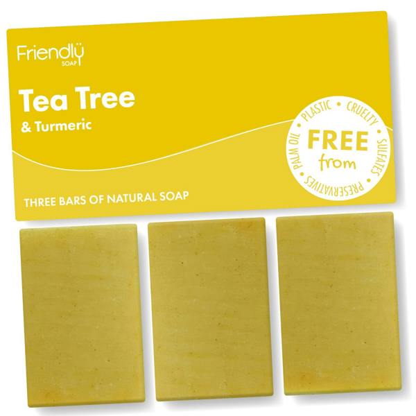Friendly Soap 3 Pack - Natural Soap - Tea Tree & Turmeric
