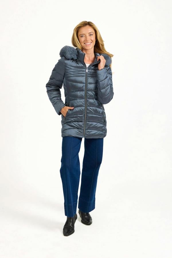 Mudflower Quilted Jacket With Detachable Fur Hood