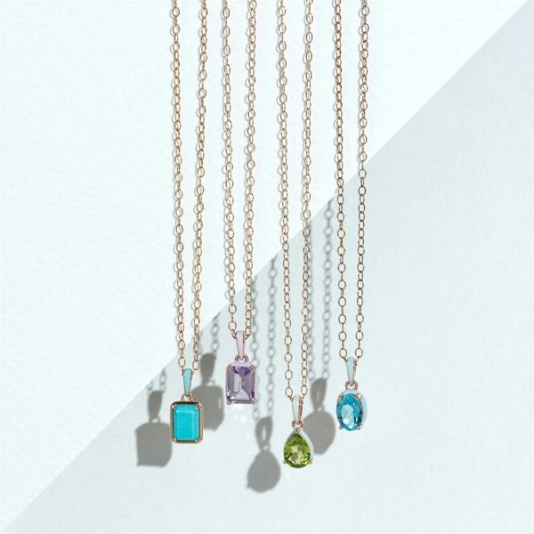 Gemondo Siberian Waltz Blue Enamel & Octagon Turquoise Pendant Necklace In Rose Gold Vermeil