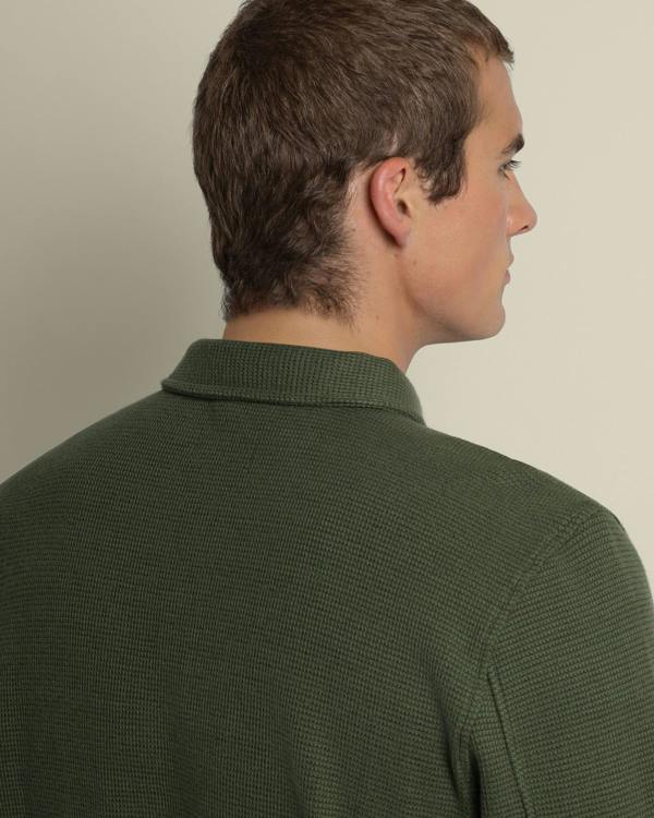 Larsson & Co Aarhus - Textured Long Sleeve Polo Shirt