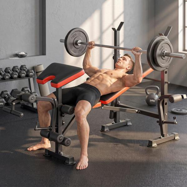 HOMCOM Multi-Function Adjustable Weight Training Bench Gym Fitness Lifting - 175L x 139W x 127H cm