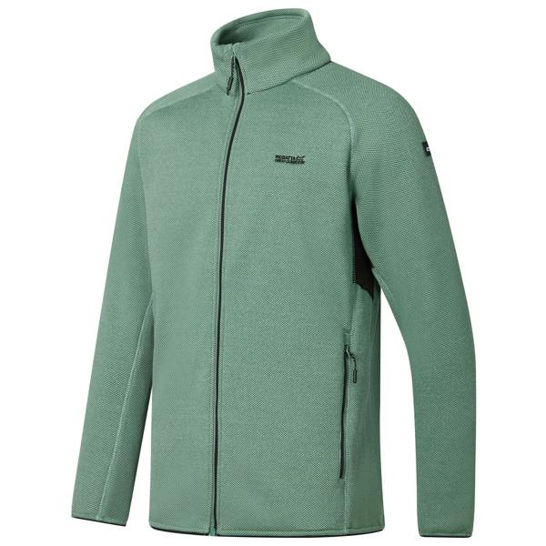 Regatta Mens Rike Full Zip Fleece Jacket - Dark Forest Green/Black - 