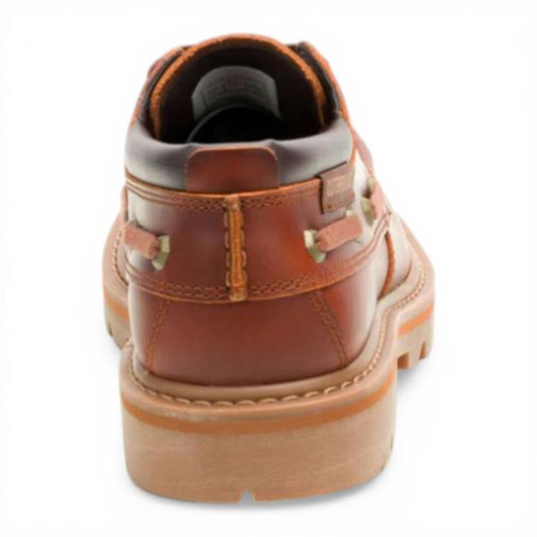 Caterpillar CAT (Caterpillar) Mens Dark Russet Brown Leather Low-Cut Boots - Colorado Boat Lo