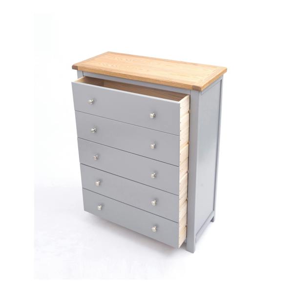Cabinet Bits Mirano 5 Drawer Chest of Drawers Chrome Knob