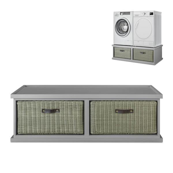 Statement Furniture Tetbury Washing Machine and Dryer Stand, Double Appliance Pedestal with Storage