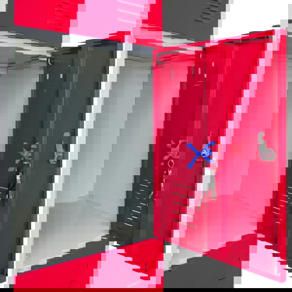 Monstershop Metal Storage Lockers - Four Doors, Flatpacked, Red